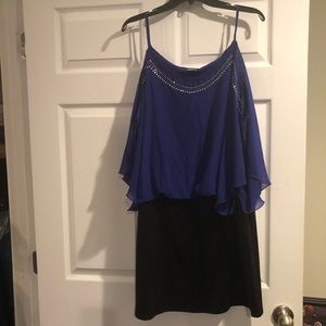 Deb- Blue Cold Shoulder Dress